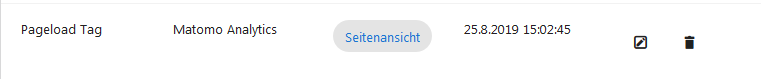 Bild 7: Das Ergebnis auf dem Dashboard: Ein Tag, der bei jedem Seitenladen in Matomo Analytics trackt. Matomo Tag Manager Dashboard mit Pageload Tag