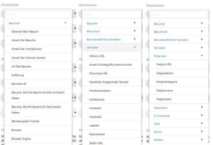 Screenshot custom report matomo dimension