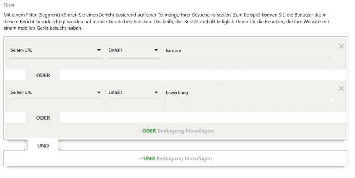 Screenshot Filter in Matomo Custom report