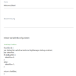 Screenshot Matomo Tag Manager - Skript Code