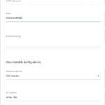 Screenshot DOM ELement Matomo Tag Manager
