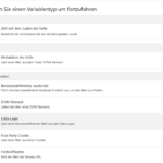Screenshot Matomo Tag Manager Variablentyp Auswahl