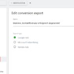 Matomo Conversion Export Screenshot